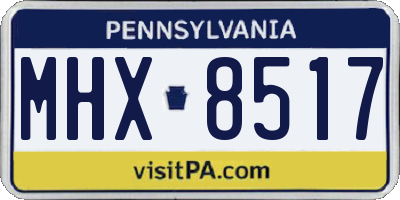 PA license plate MHX8517