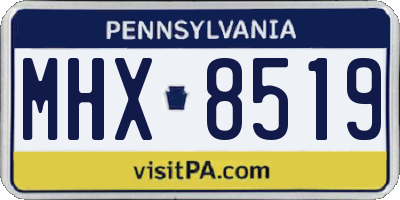 PA license plate MHX8519