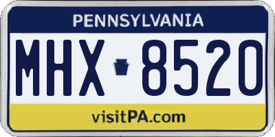 PA license plate MHX8520