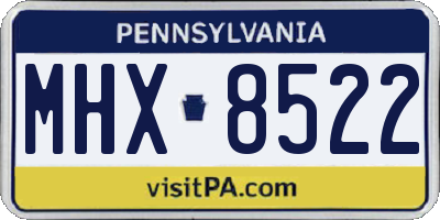 PA license plate MHX8522