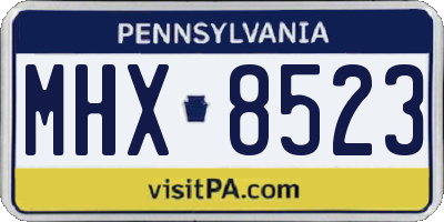 PA license plate MHX8523