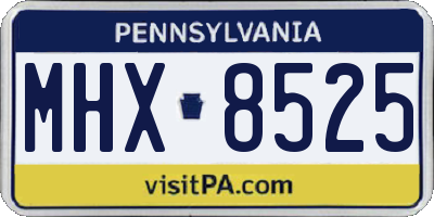 PA license plate MHX8525