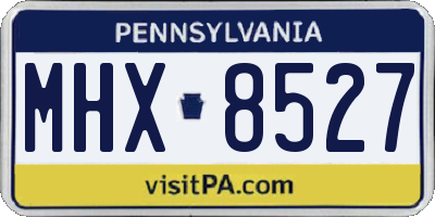 PA license plate MHX8527