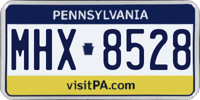 PA license plate MHX8528