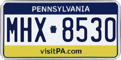 PA license plate MHX8530