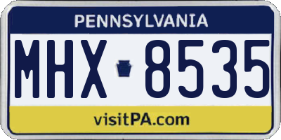 PA license plate MHX8535