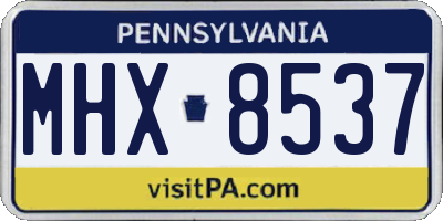 PA license plate MHX8537