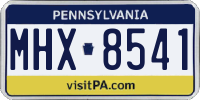 PA license plate MHX8541