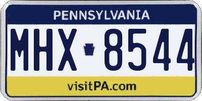 PA license plate MHX8544