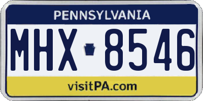 PA license plate MHX8546