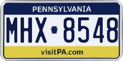 PA license plate MHX8548