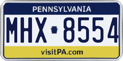 PA license plate MHX8554