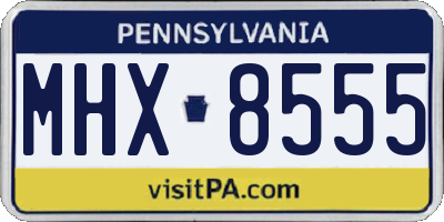 PA license plate MHX8555