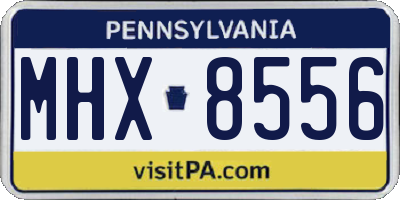 PA license plate MHX8556