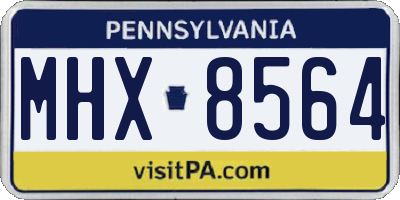 PA license plate MHX8564