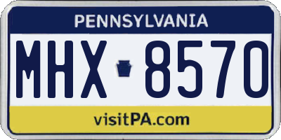 PA license plate MHX8570