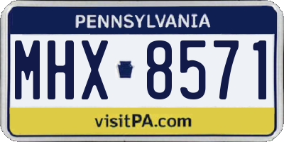 PA license plate MHX8571