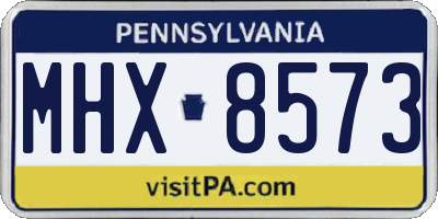 PA license plate MHX8573
