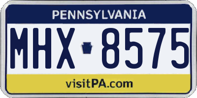 PA license plate MHX8575