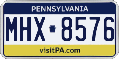 PA license plate MHX8576