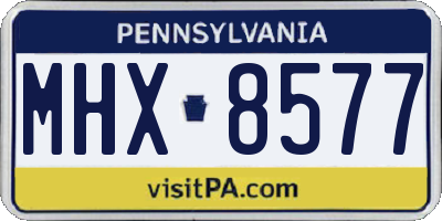 PA license plate MHX8577