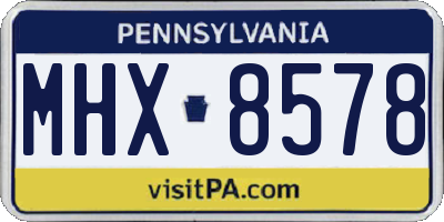 PA license plate MHX8578