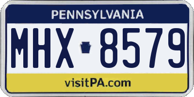 PA license plate MHX8579