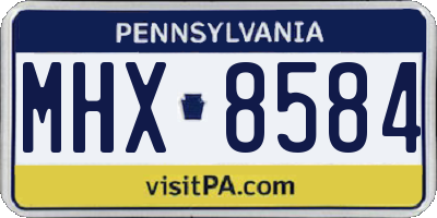 PA license plate MHX8584