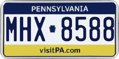 PA license plate MHX8588