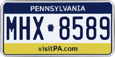 PA license plate MHX8589
