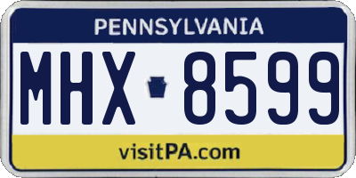 PA license plate MHX8599