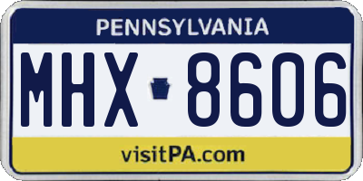 PA license plate MHX8606