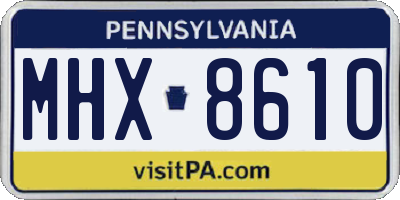 PA license plate MHX8610