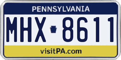 PA license plate MHX8611
