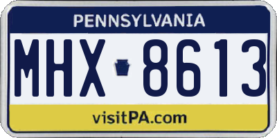 PA license plate MHX8613