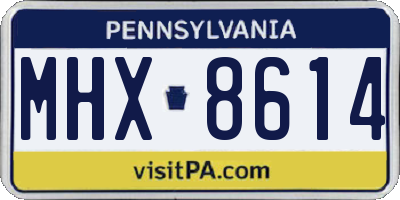 PA license plate MHX8614