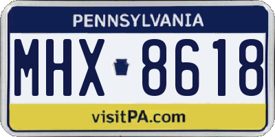 PA license plate MHX8618