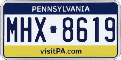 PA license plate MHX8619