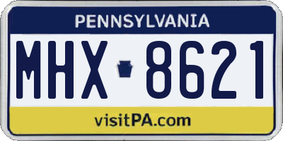 PA license plate MHX8621