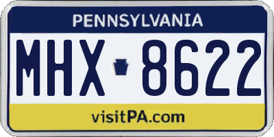 PA license plate MHX8622