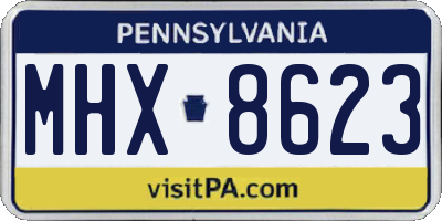 PA license plate MHX8623
