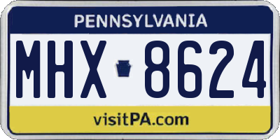 PA license plate MHX8624