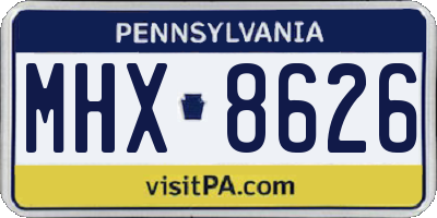 PA license plate MHX8626