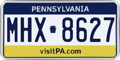 PA license plate MHX8627