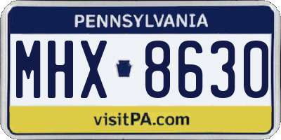 PA license plate MHX8630