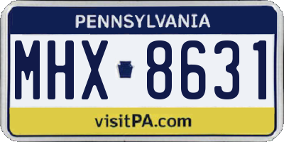PA license plate MHX8631