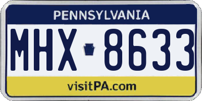 PA license plate MHX8633
