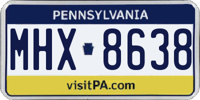 PA license plate MHX8638