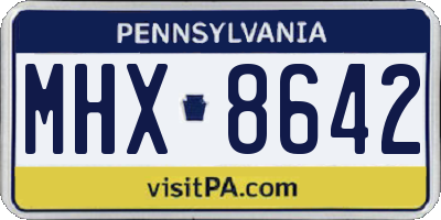 PA license plate MHX8642
