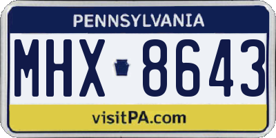 PA license plate MHX8643